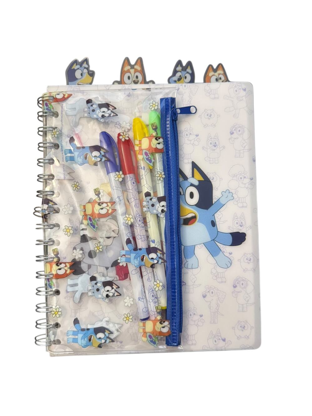 Bluey 96 Page Tab Journal With Pouch And 4 Gel Pens